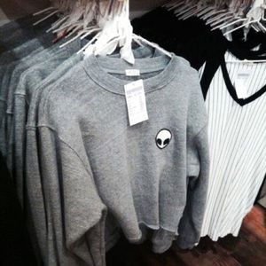 BrandyMelville Alien Crop Top Crew Neck Sweatshirt